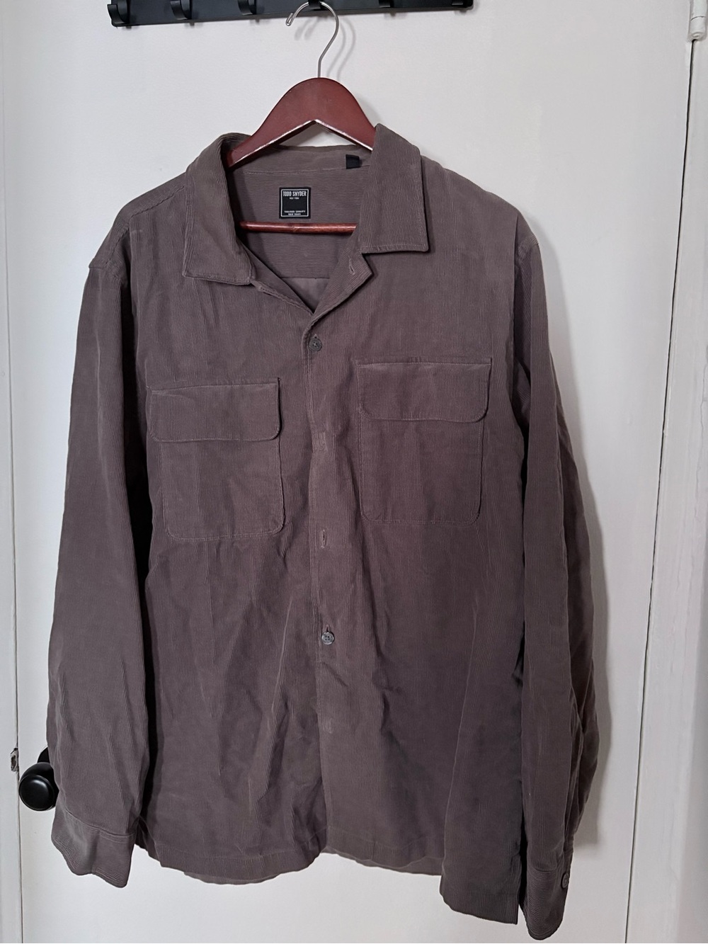 Todd Snyder dark grey two pocket field Corduroy Shirt Jacket
